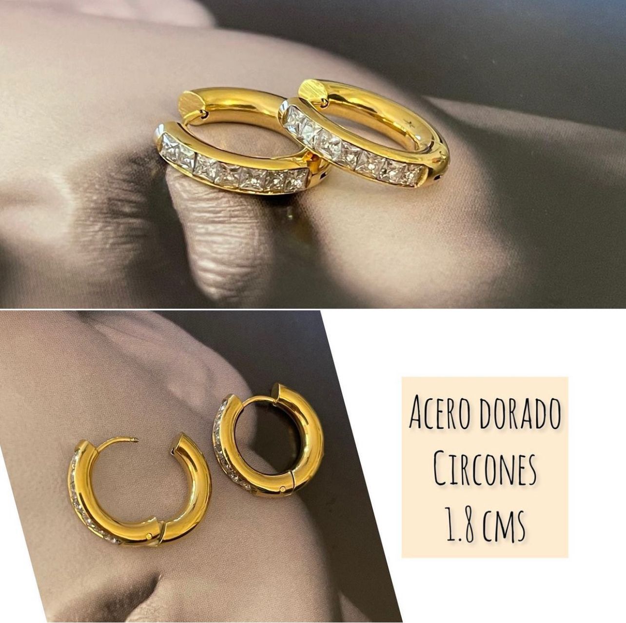 Aros Hippie Chic de  acero dorado circones argollas