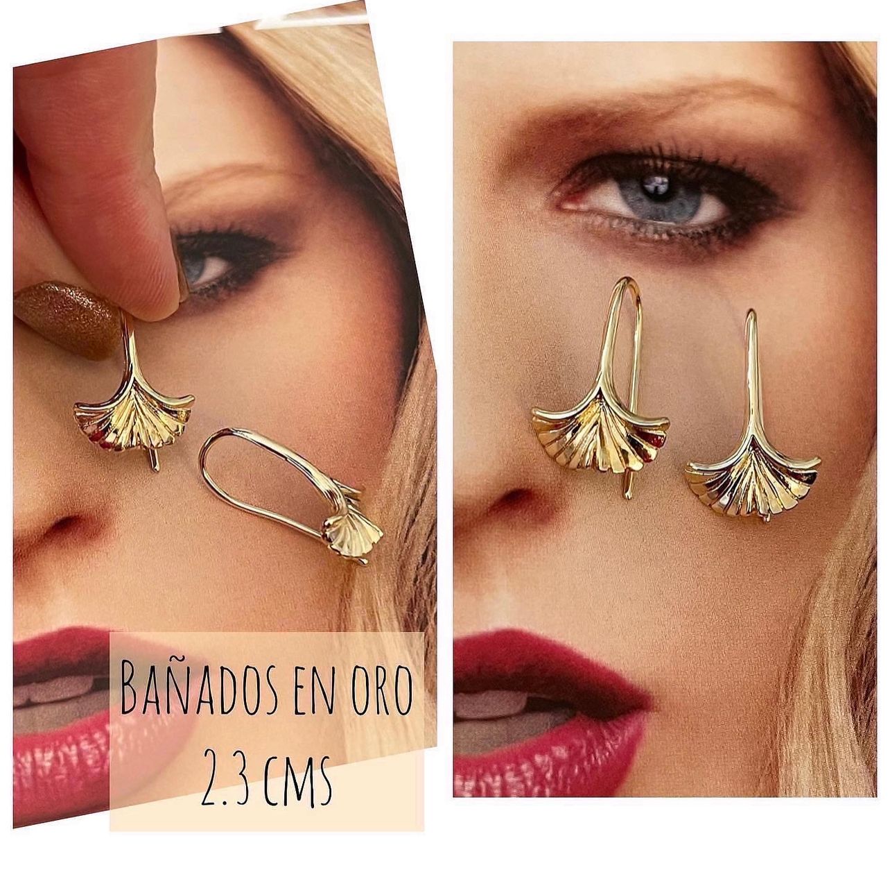 Aros Hippie Chic bañados en oro botanica