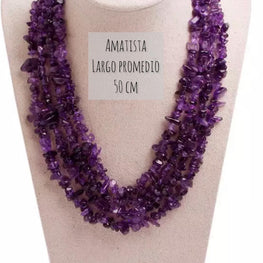 Collar Hippie Chic piedras Chip Amatistas