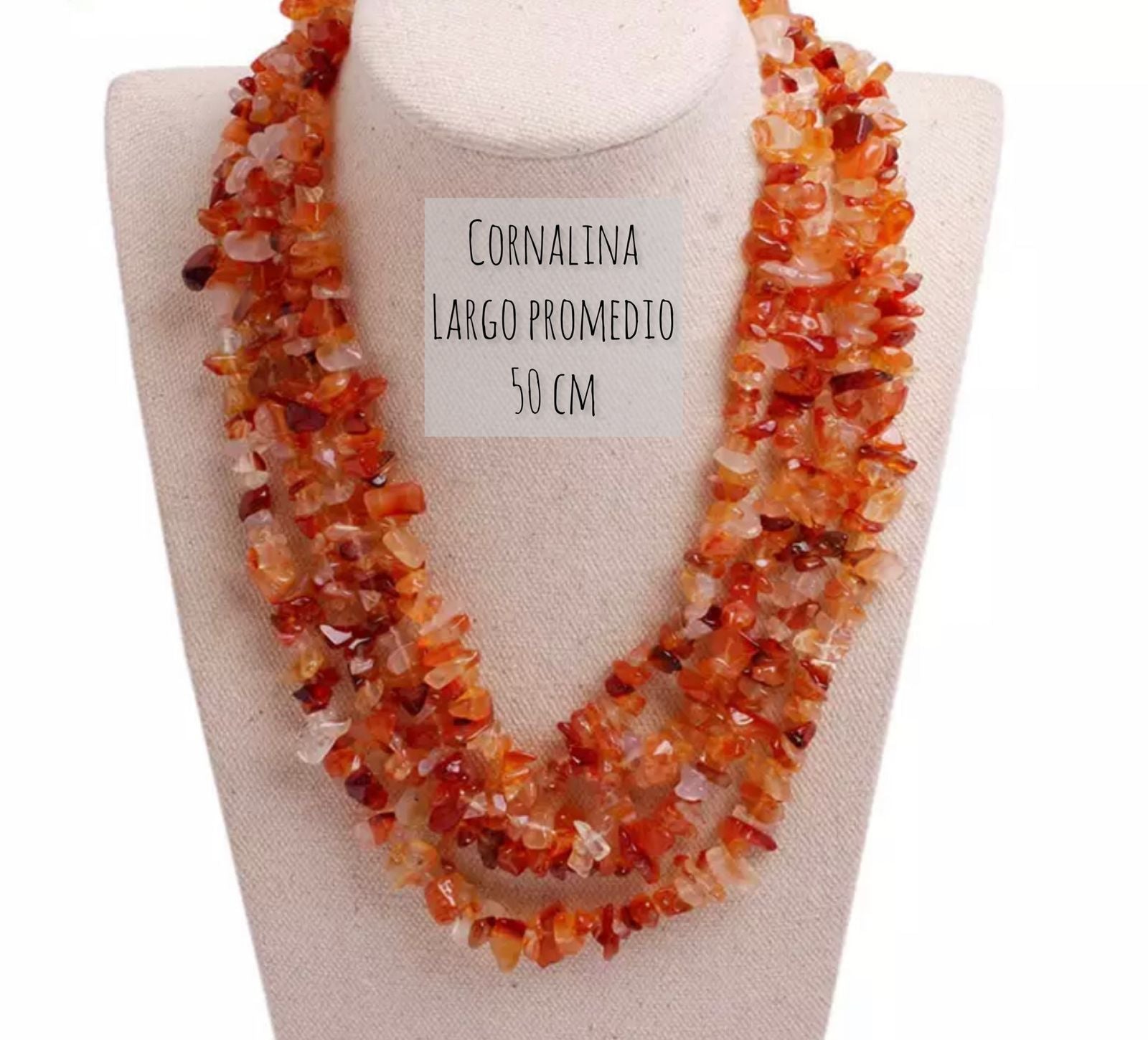 Collar Hippie Chic piedras chip Cornalina